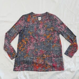 NIC+ZOE 3/4 Sleeve Pattern Knit Swing Top—Medium